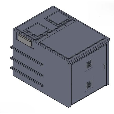 2000 Litre GRP Pump Enclosure with built in Tank, CAT 5 AB air gap