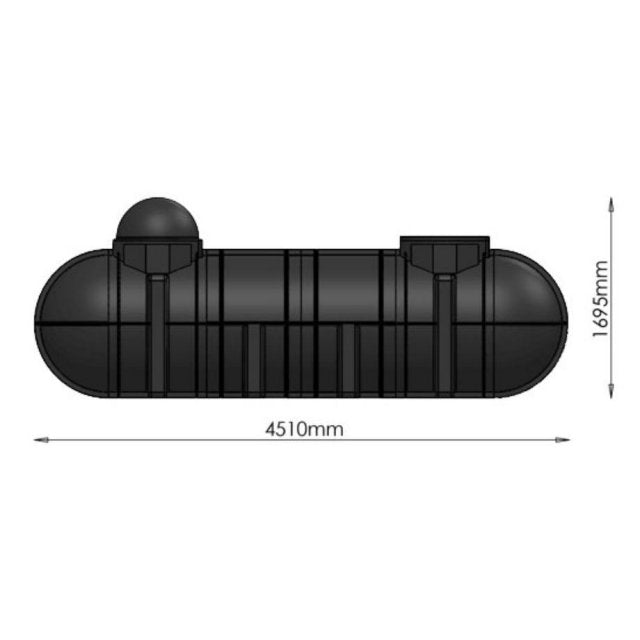 4400 Litre Underground water storage tank side dimensions