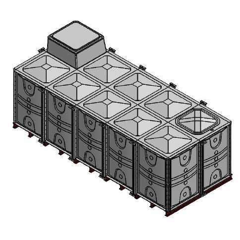 15000 Litre GRP Sectional Water Tank, Internally Flanged Base, AB Airgap (IFB)