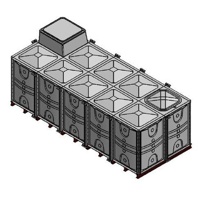 15000 Litre GRP Sectional Water Tank, Internally Flanged Base, AB Airgap (IFB)