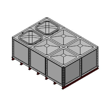 6000 Litre GRP Sectional Water Tank, Internally Flanged Base (IFB) Divided