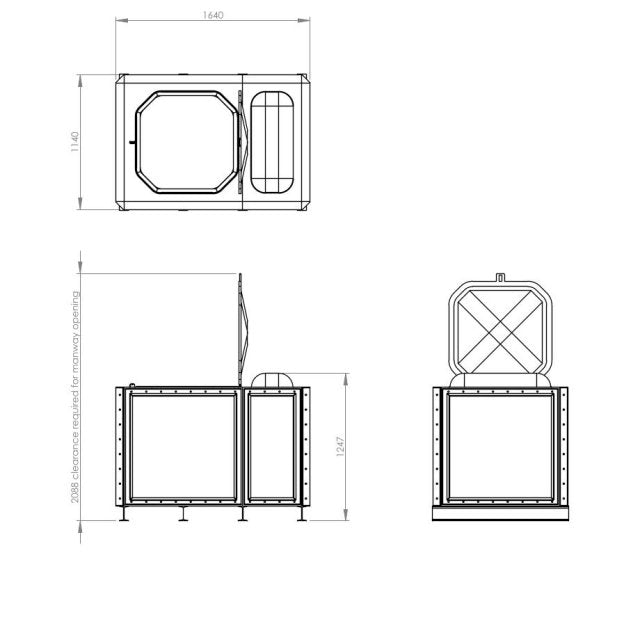 1500 Litre GRP Sectional Water Tank, Internally Flanged Base (IFB)