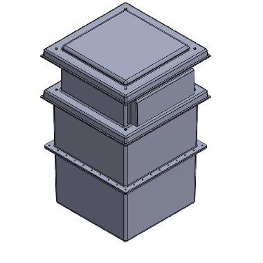 338 Litre Type AB Air Gap GRP Water Tank - Two Piece Insulated, Cat 5