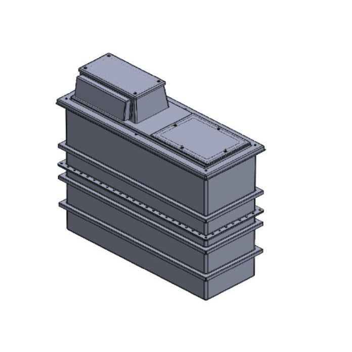 1050 Litre Type AB Air Gap GRP Water Tank - Two Piece Insulated, Cat 5