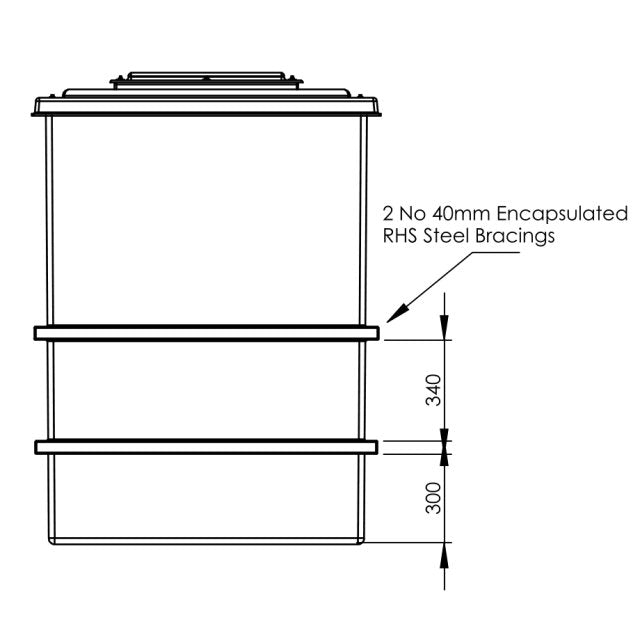 1501 Litre GRP Water Tank, Insulated
