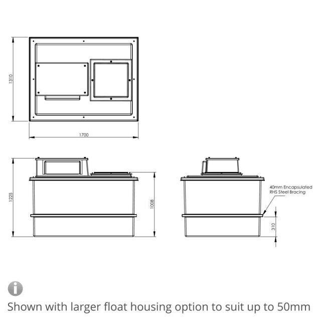 1590 Litre Type AB Air Gap GRP Water Tank, Insulated, Cat 5