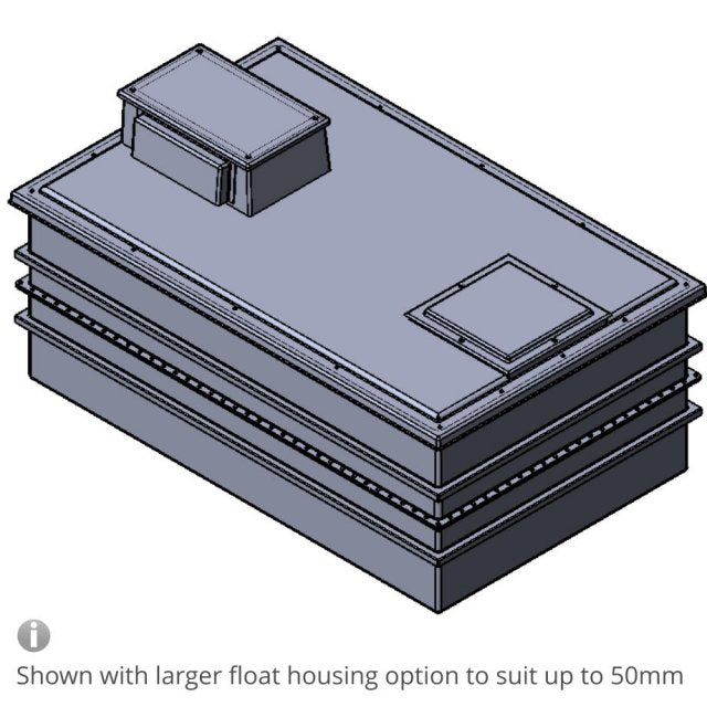 3750 Litre Type AB Air Gap GRP Water Tank - Two Piece Insulated, Cat 5