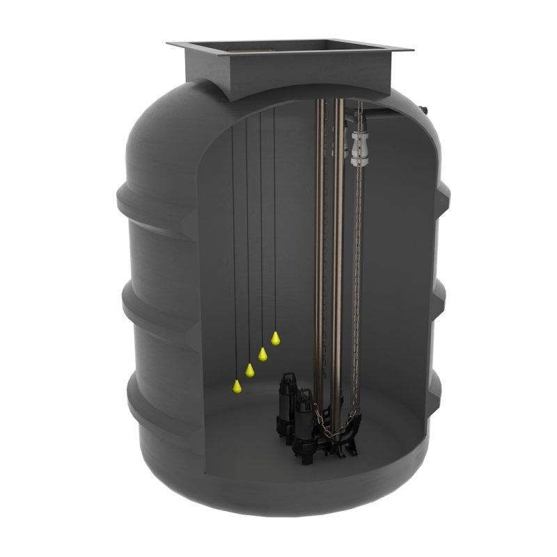 Sewage Pumping Station 1800Dia Twin Rigged 6000 Litre