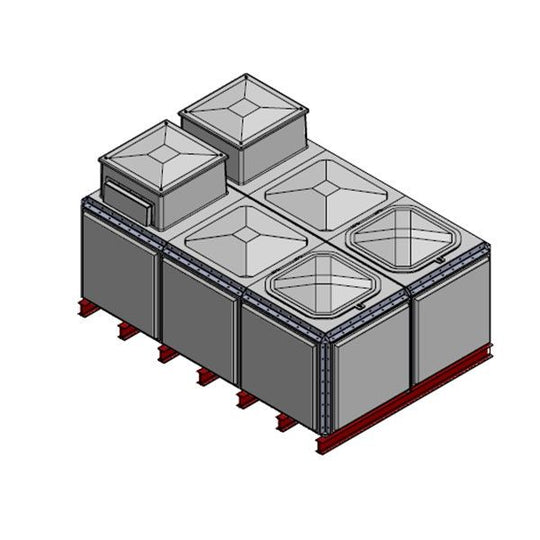 7788 Litre GRP Sectional Water Tank, Totally Internally Flanged, Divided, AB Airgap