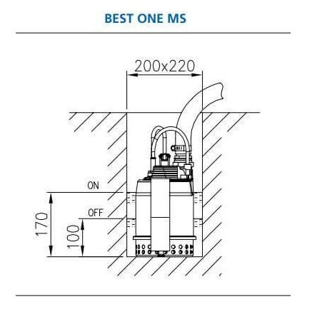 Ebara Best One MA Automatic Sump Drainage Water Pump - Float Switch - 230v