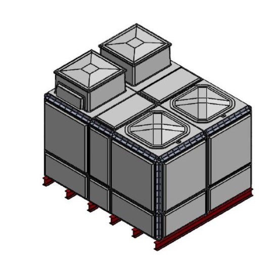 9400 Litre GRP Sectional Water Tank, 2.5x2x1.5 Totally Internally Flanged, Divided, AB Airgap