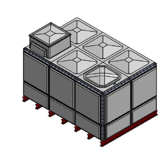 11174 Litre GRP Sectional Water Tank, Totally Internally Flanged, AB Airgap (TIF)