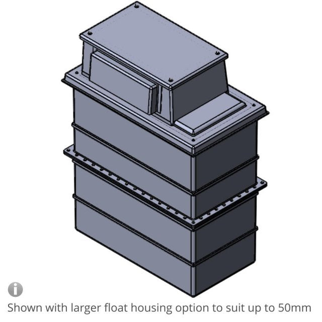 600 Litre Type AB Air Gap GRP Water Tank - Two Piece Insulated, Cat 5