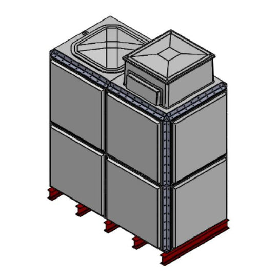 5315 Litre GRP Sectional Water Tank, 2x1x2 Totally Internally Flanged, AB Airgap (TIF)