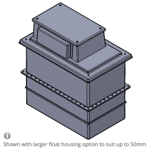650 Litre Type AB Air Gap GRP Water Tank - Two Piece Insulated, Cat 5