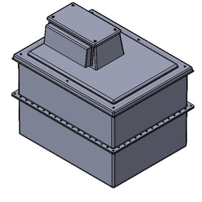 909 Litre Type AB Air Gap GRP Fire Water Tank - Two Piece Insulated, Cat 5