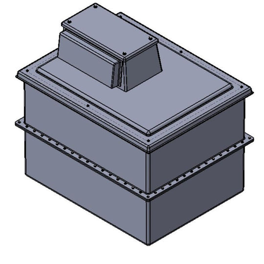 909 Litre Type AB Air Gap GRP Fire Water Tank - Two Piece Insulated, Cat 5