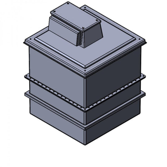 1220 Litre Type AB Air Gap GRP Fire Water Tank - Two Piece Insulated, Cat 5
