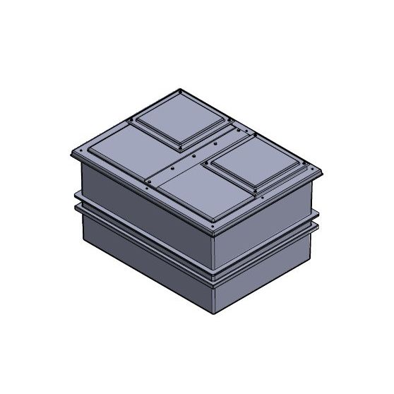 1590 Litre Two Piece Divided GRP Water Tank, Insulated