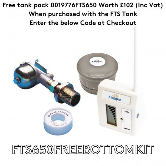 Free Bottom Outlet Kit and Watchman Sonic Advanced (when purchased with FTS650 Bunded Tank)