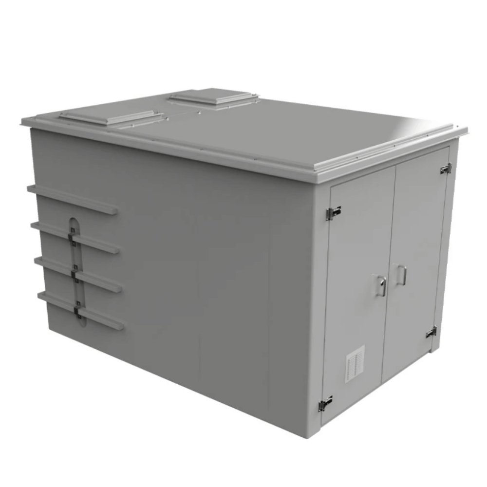 CUCOMP.12000-4000 Grey combination unit with AG Airgap, double cabinet doors wit breathable vent. On a white background