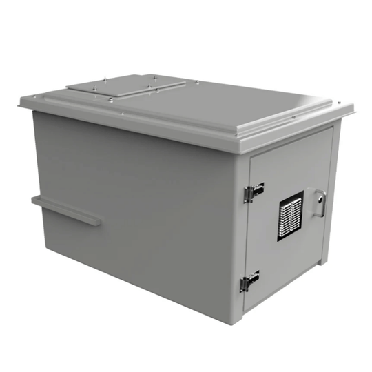 CUCOMP.1500-500 Grey grp enclosure with AG Airgap, single cabinet with breathable vent with metal handle