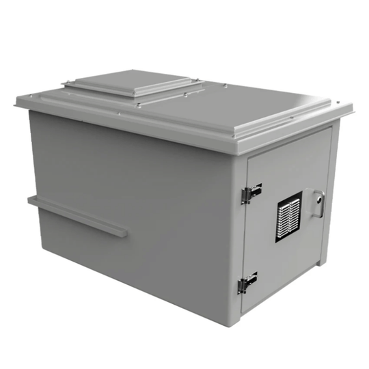 CUCOMP.1500-750 GRP combination unit, single cabinet door with breathable vent. On a white background