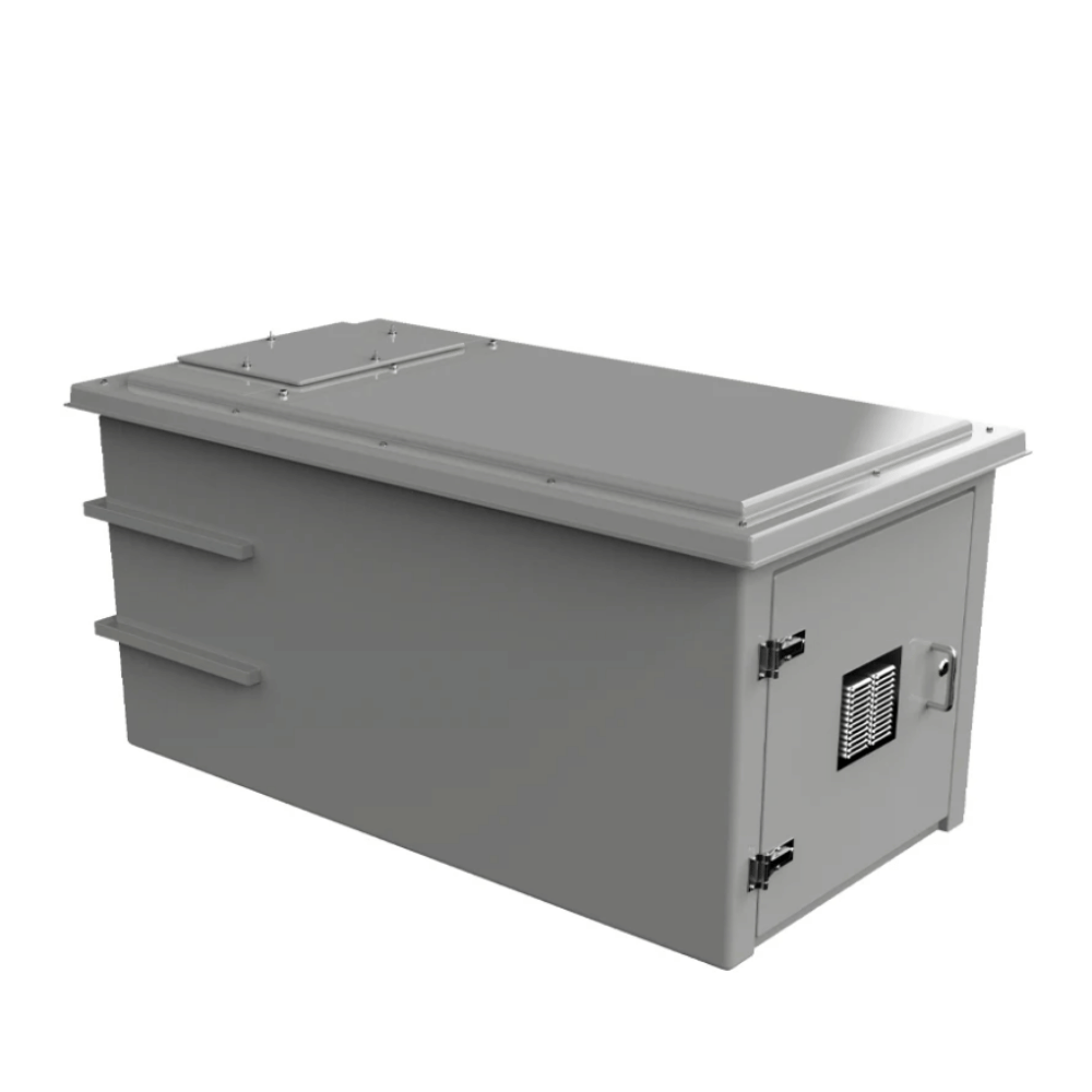 CUCOMP.2000-500 grey combination unit with AG airgap, single cabinet door with breathable vent. On a white background