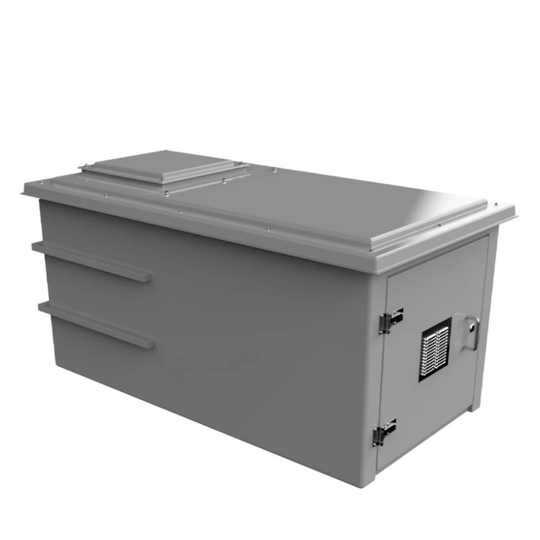 CUCOMP.2000-750 grey combination unit with AG Air gap single cabinet door with breathable vent.