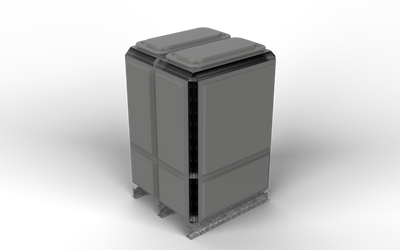 2182 Litre GRP Sectional Water Tank, Totally Internally Flanged (TIF) Divided (0.5+0.5)