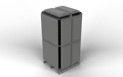 2843 Litre GRP Sectional Water Tank, Totally Internally Flanged (TIF) Divided (0.5+0.5) 1x1x2