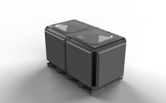 2843 Litre GRP Sectional Water Tank, Totally Internally Flanged (TIF) Divided 2x1x1