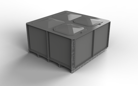 4000 Litre GRP Sectional Water Tank, Internally Flanged Base (IFB) Divided 2x2x1
