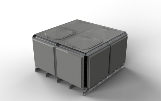 5315 Litre GRP Sectional Water Tank, Totally Internally Flanged (TIF) Divided 2x2x1