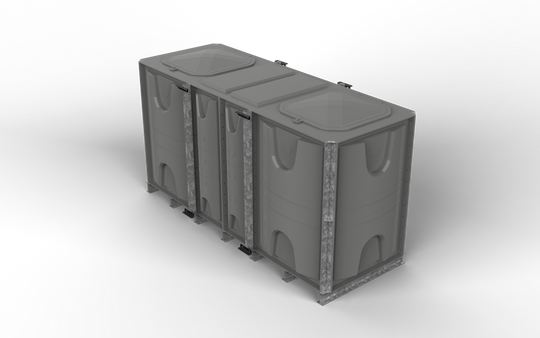 4500 Litre GRP Sectional Water Tank, Internally Flanged Base (IFB) Divided 3x1x1.5