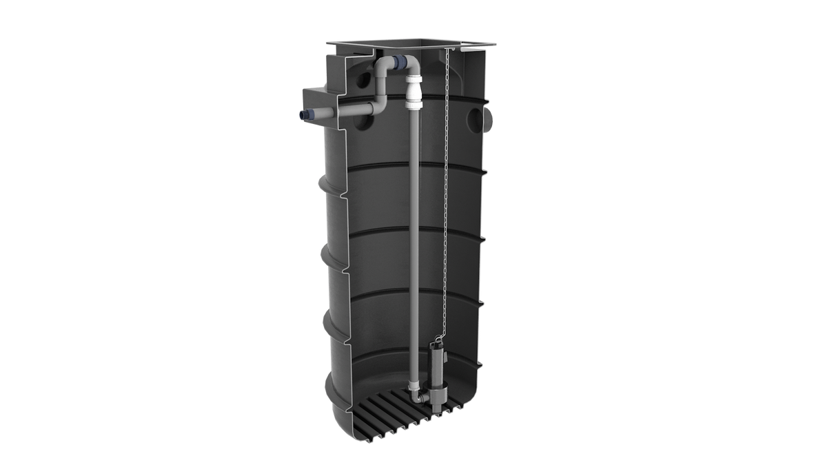 TD Mini Single Sewage Pump station, 1900 litre tank