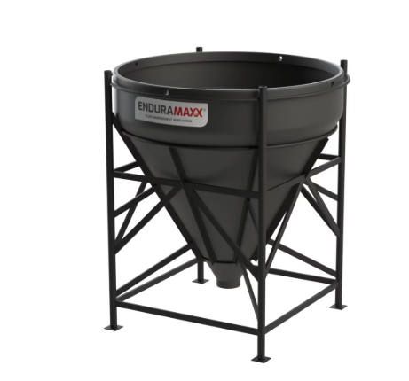 Enduramaxx 2000 Litre Cone Tank Open Top with 60° base Black