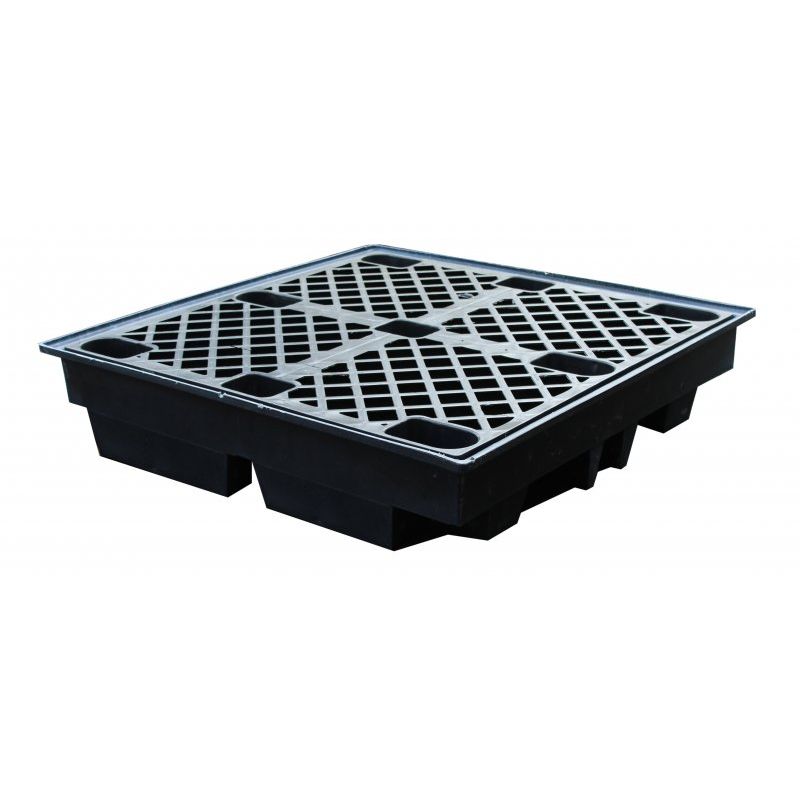 4 Drum Spill Pallet Recycled, Low Profile Side