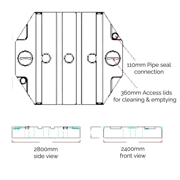 2,500 Litre Cabin Waste Water/ Effluent tank