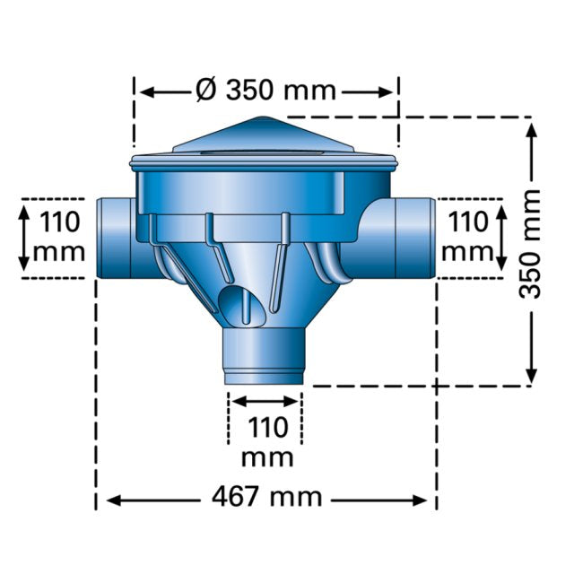 Sinus Filter for rainwater harvesting Dimensions
