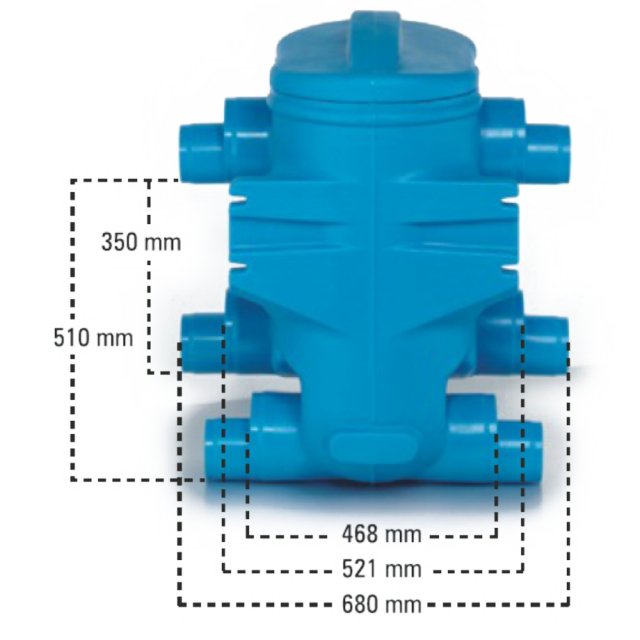 Twin Filter - Rainwater Filter Front Dimensions