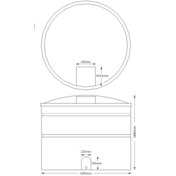 5,600 Litre Water tank, Non-Potable diagram