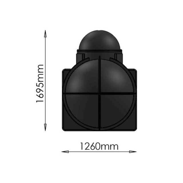 4400 Litre Underground water storage tank front dimensions