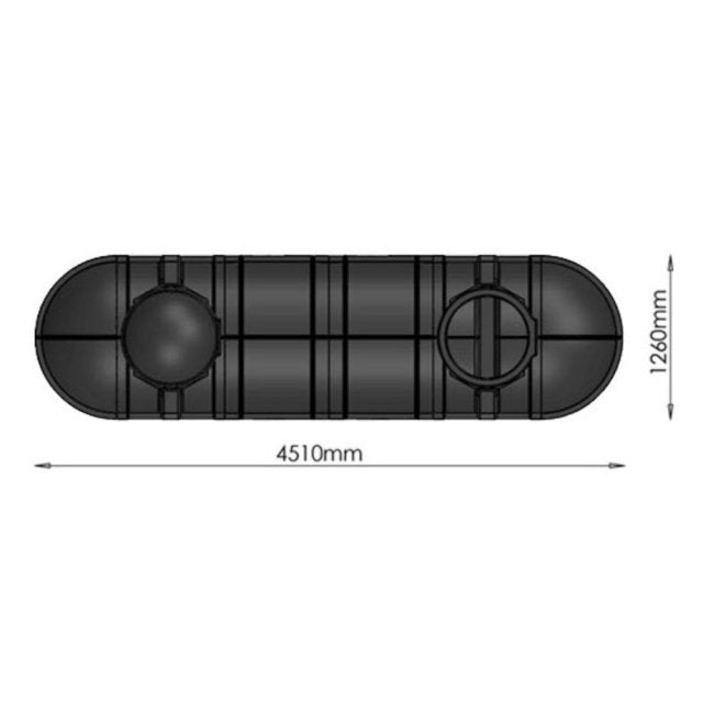 4400 Litre Underground water storage tank top view dimensions