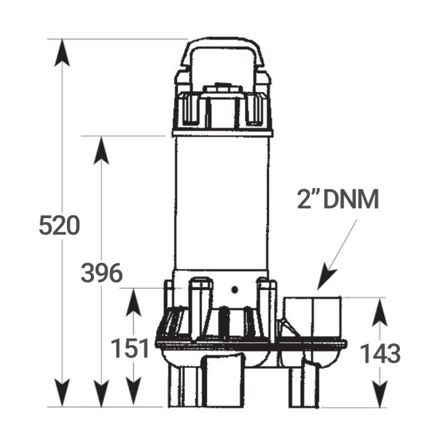 Hippo 200 Sewage Pump, Vertical Discharge