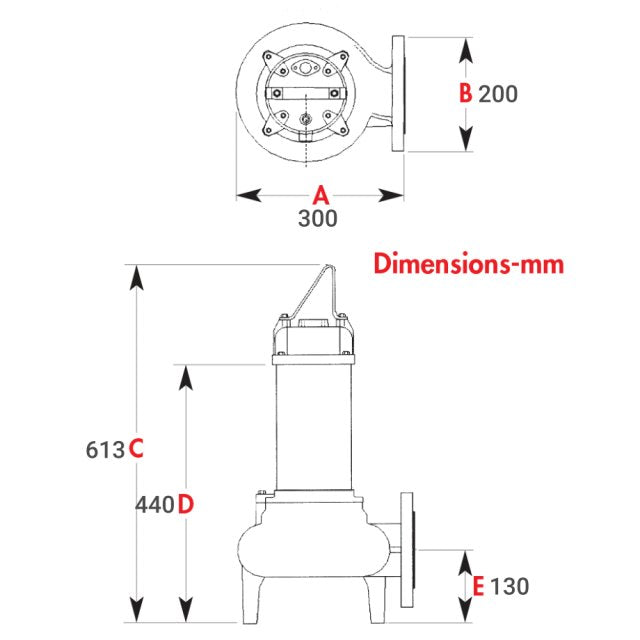 Hippo 80-150 Sewage Pump, Horizontal Discharge