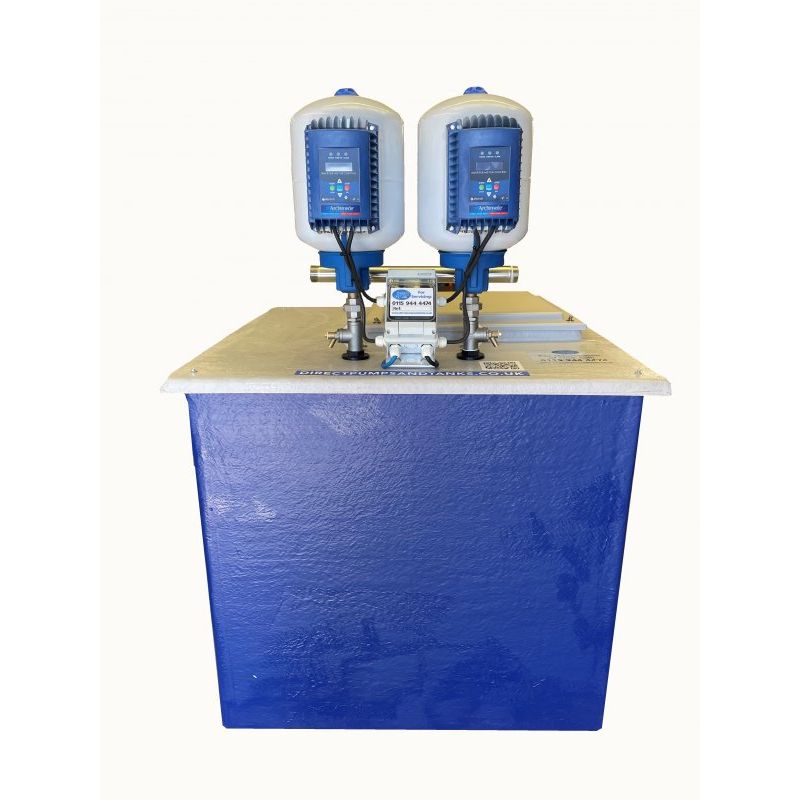 1000 Litre GRP Water Tank with a Twin Pump Booster Set