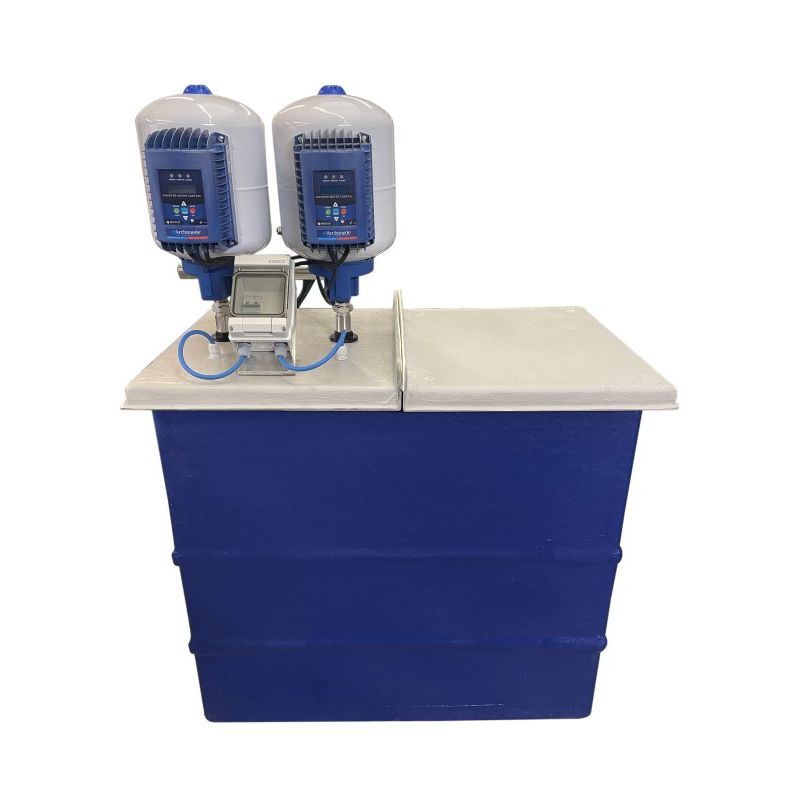1220 Litre GRP Water Tank with a Twin Pump Booster Set