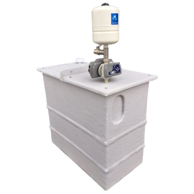 500 Litre GRP Water Tank with a Single Pump Booster Set