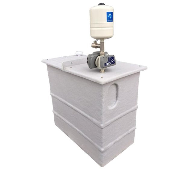 600 Litre GRP Water Tank with a Single Pump Booster Set